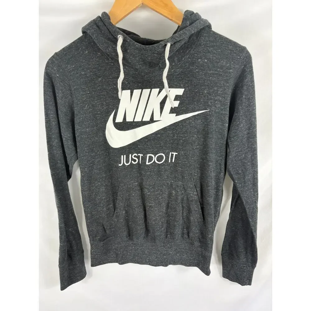 Nike Graphic Lightweight Pullover Hoodie Grey Size Medium
